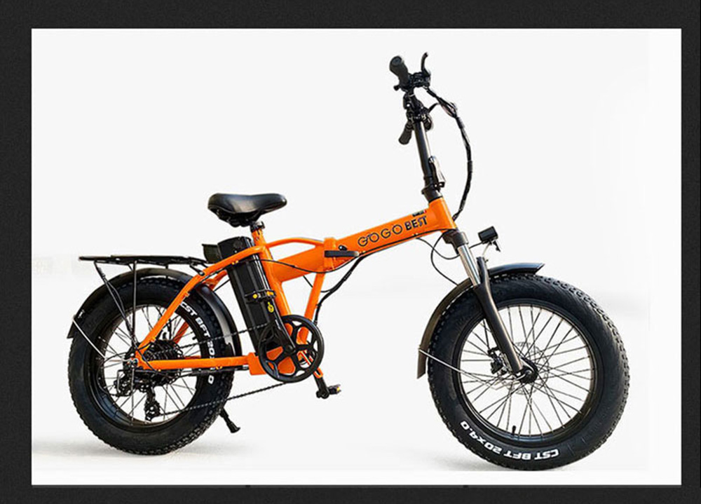 GOGOBEST GF300 Electric Folding Bike Moped Bicycle 1000W Brushless Motor 48V 12.5Ah Battery 25km/h Max Speed - Orange