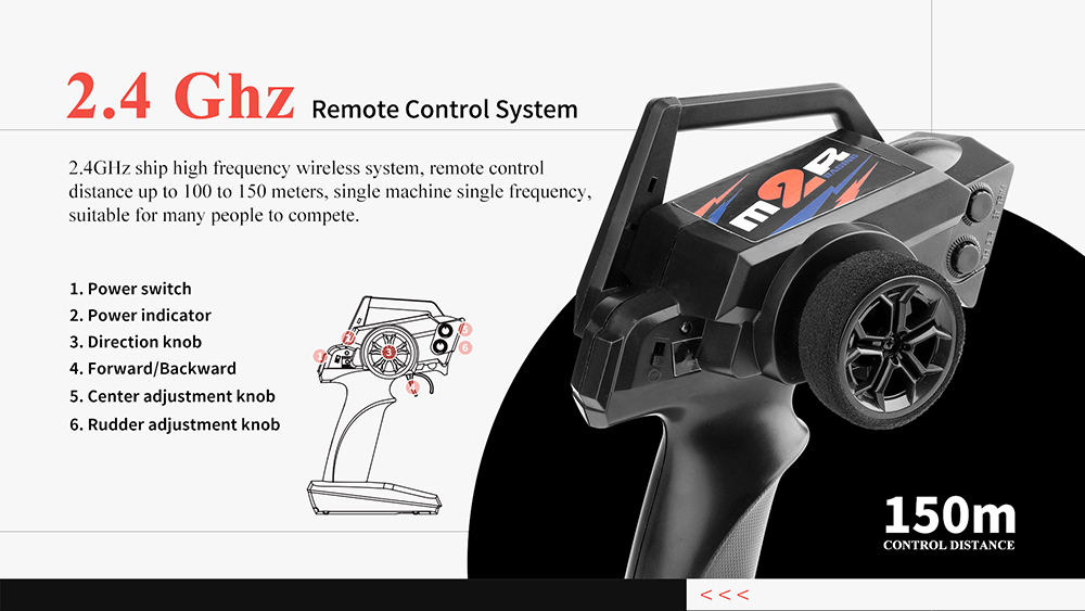 WLtoys WL916 High Speed 2.4G RC Boat Brushless Motor Racing Boat 60km/h Ship Toys for Kids Black - Two Batteries