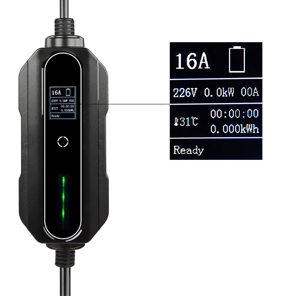 ANDAIIC EV Charger Elektrická prenosná nabíjačka do auta Typ 2 IEC62196 Mode 2 10/16/20/24/32A Prúdovo nastaviteľný 5m kábel - EÚ