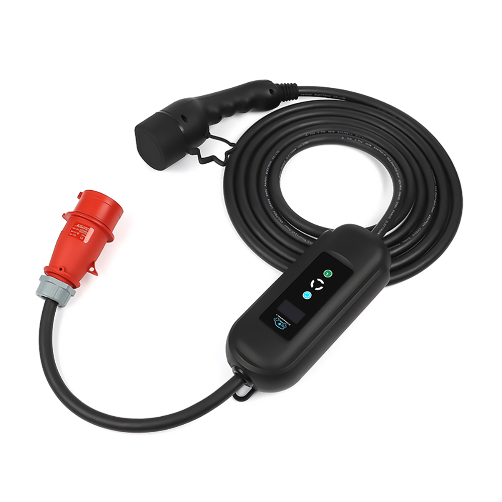 ANDAIIC EV Charger Electric Car Portable Charger Type 2 IEC62196 Mode 2 8/10/13/16A 3 Phase Current Adjustable 10m Cable