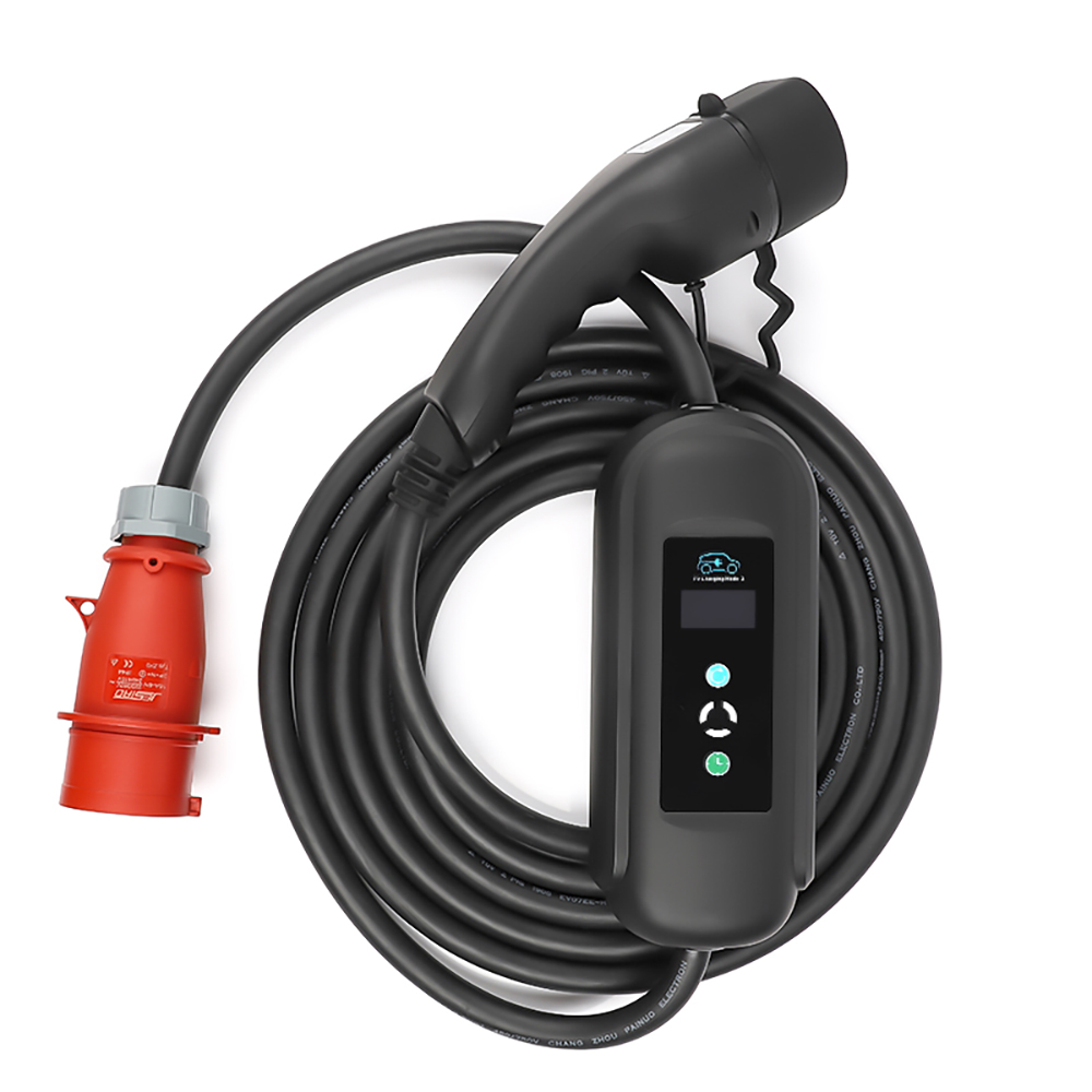 ANDAIIC EV Charger Electric Car Portable Charger Type 2 IEC62196 Mode 2 8/10/13/16A 3 Phase Current Adjustable 10m Cable
