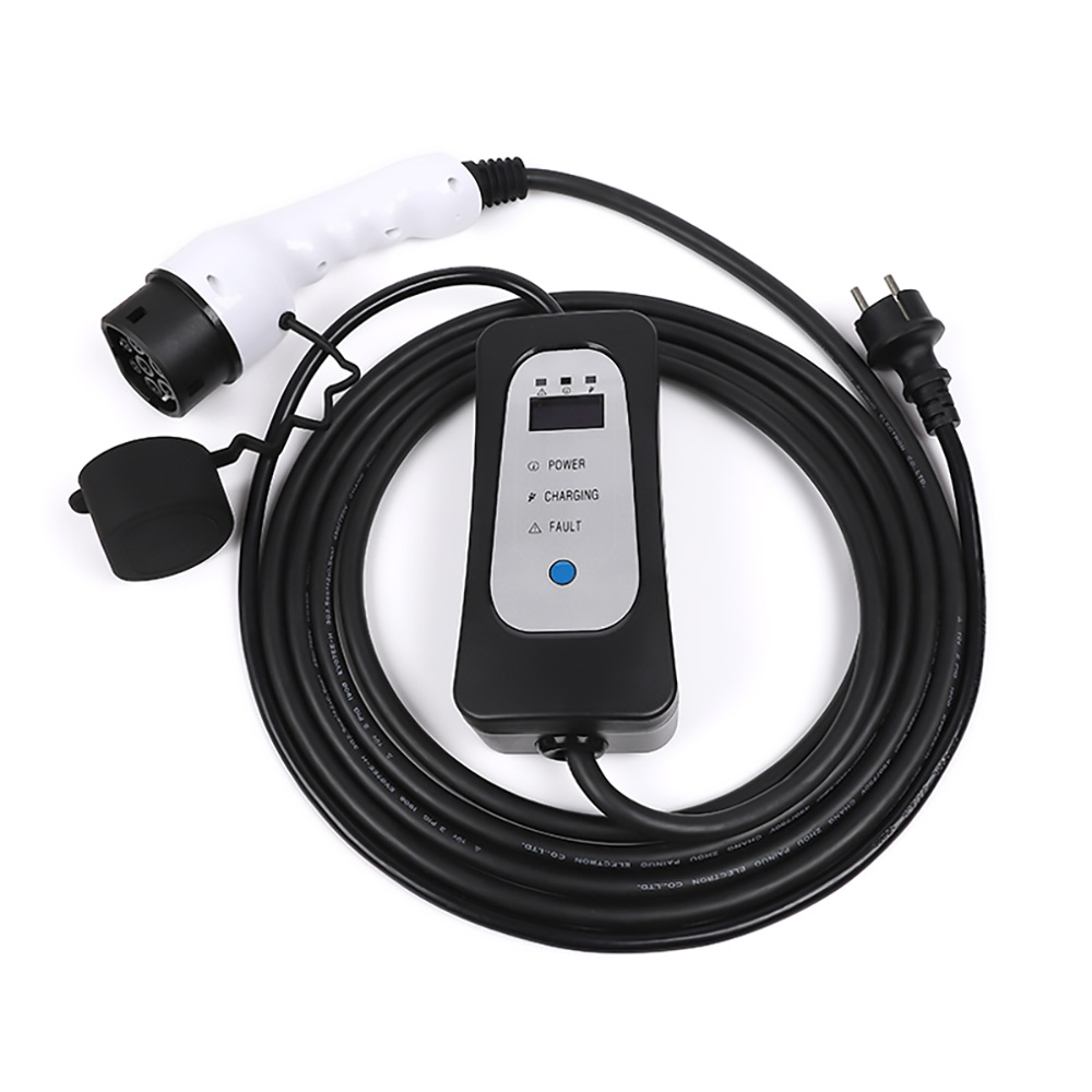 ANDAIIC EV Charger Prenosná nabíjačka pre elektromobily Typ 2 IEC62196 Režim 2 8A/10A/13A/16A Nastaviteľný prúd 5m kábel