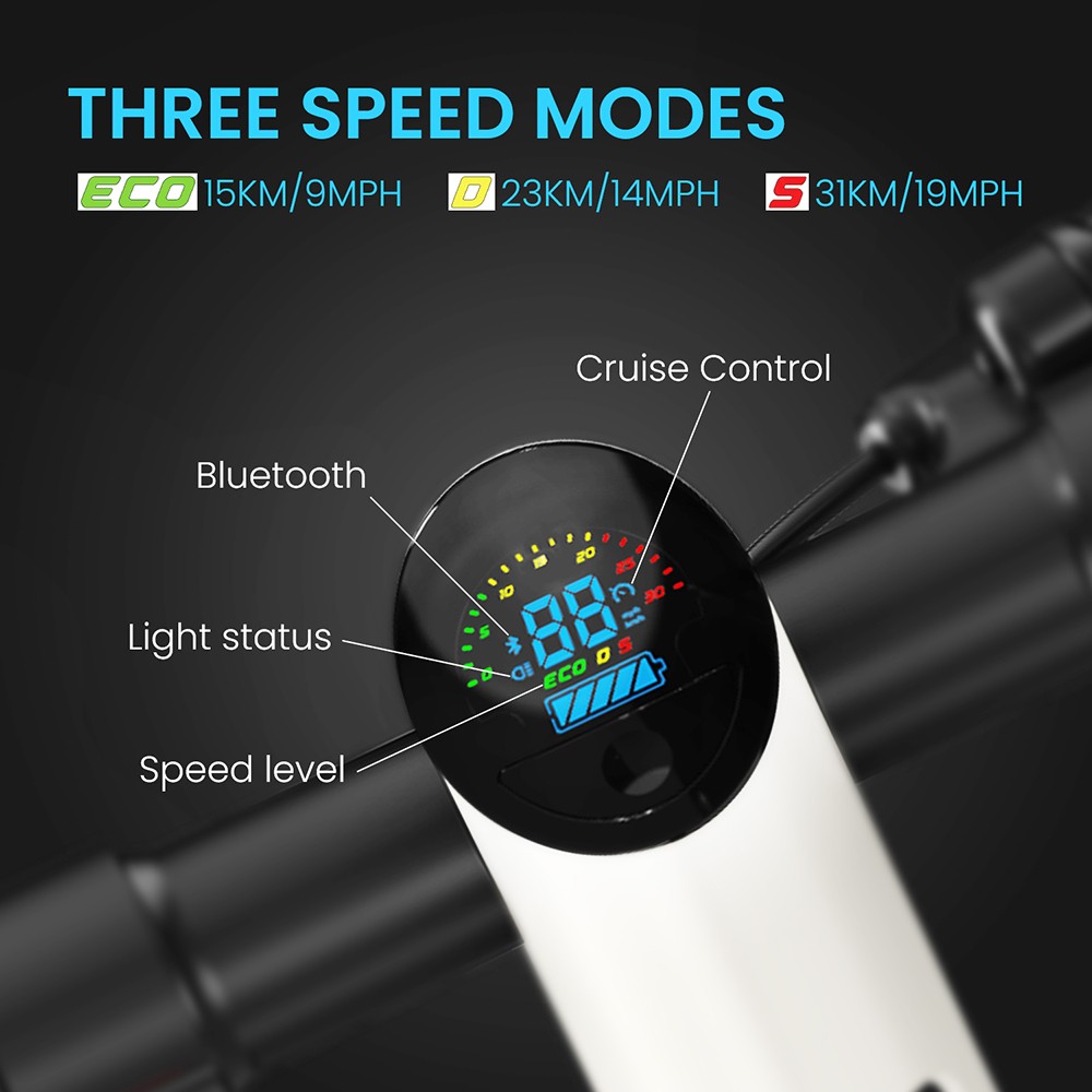 ANYHILL UM-2 Electric Scooter 10'' Pneumatic Tire 36V 10Ah Battery Rated 450W Motor 31km/h Max Speed - Black