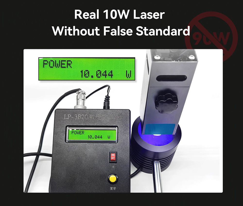 ATOMSTACK S10 Pro 10W Laser Engraver Cutter, 50W Machine Power, Fixed-Focus, 0.08x0.06mm Compressed Spot, Offline Working, 410x400mm