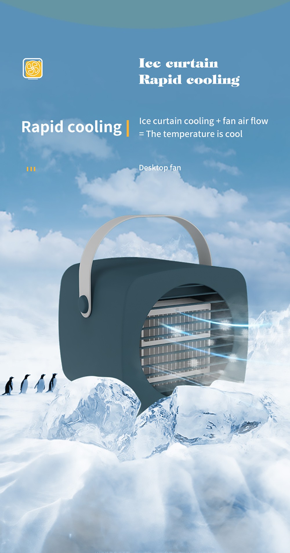 Coupon β Air Cooler Small Air Conditioner Fan Spray Humidification Refrigeration Aromatherapy Cooling Fan - Blue 𧨠13 Air Cooler Small Air Conditioner Fan Spray Humidification Refrigeration Aromatherapy Cooling Fan - Blue