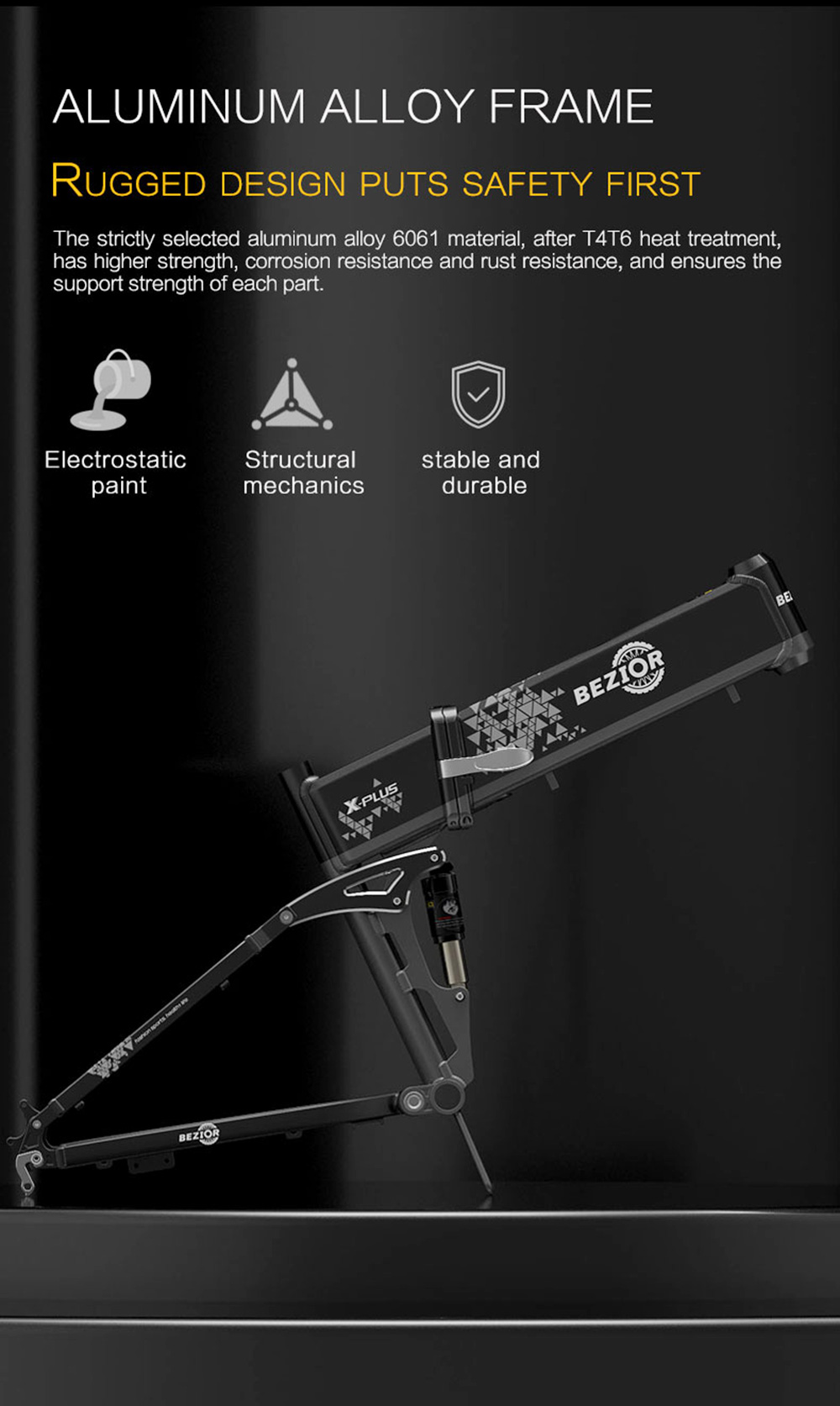 BEZIOR X-PLUS Electric Bike 1500W Motor 48V 17.5Ah Battery 26*4.0 Tire Mountain Bike 40 km/h Max Speed 200kg Load - Red