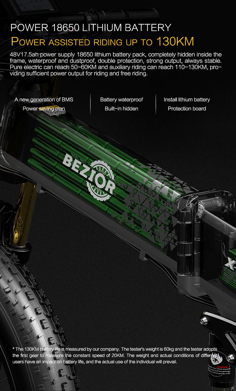 BEZIOR X-PLUS Electric Bike 1500W Motor 48V 17.5Ah Battery 26*4.0 Pneumatiky Horský bicykel 40 km/h Maximálna rýchlosť 200 kg záťaže - červený