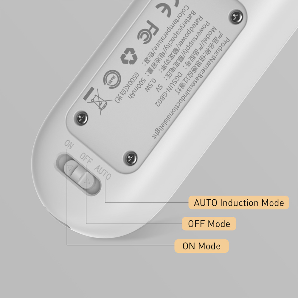 Baseus PIR LED Motion Sensor Light Y-Shape USB Rechargeable Magnetic Light - Cold White