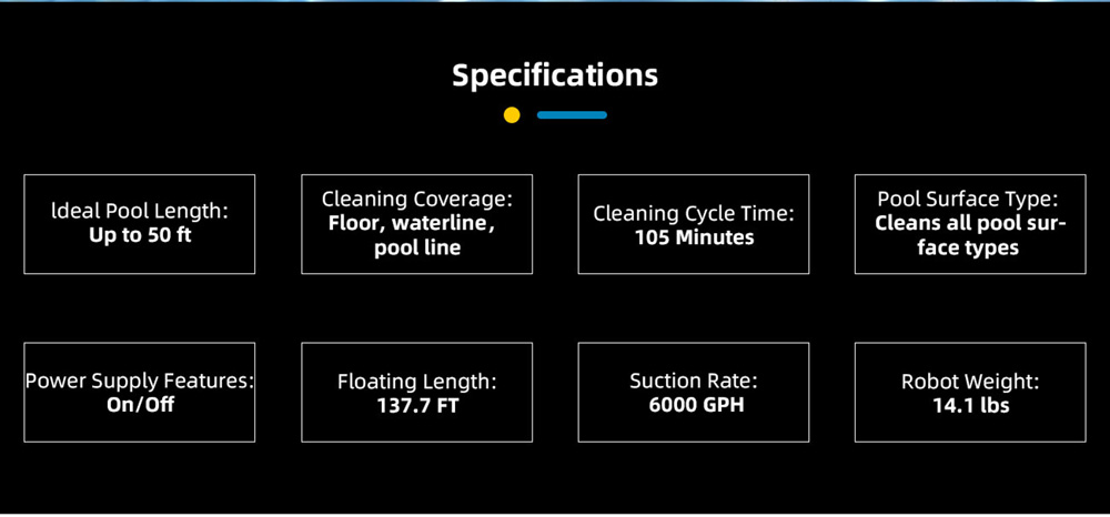 BestRobtic PC01 Cordless Robotic Pool Cleaner, Sonar System Pool Vacuum, Obstacle Avoidance, Up to 120mins, 900m/h Speed - White