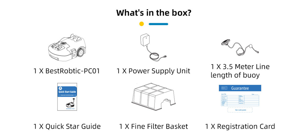 BestRobtic PC01 Cordless Robotic Pool Cleaner, Sonar System Pool Vacuum, Obstacle Avoidance, Up to 120mins, 900m/h Speed - White