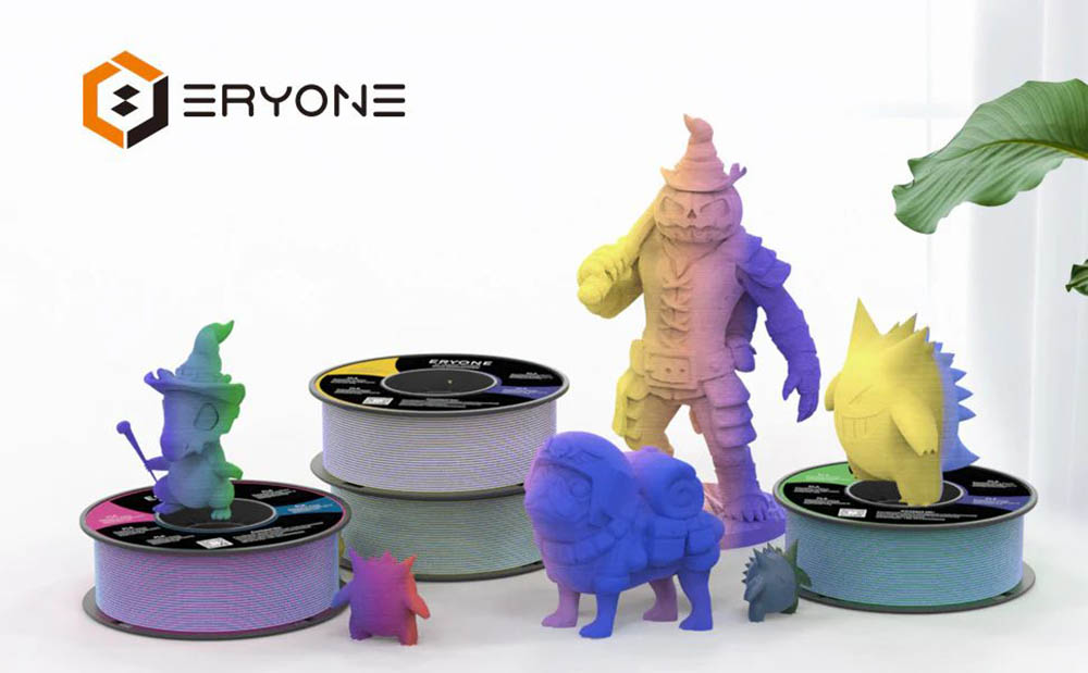 ERYONE Dual Color Matte PLA Filament pre 3D tlačiarne, 1,75 mm presnosť +/- 0,03 mm, 1 kg (2.2LBS)/Spool - modrá a fialová
