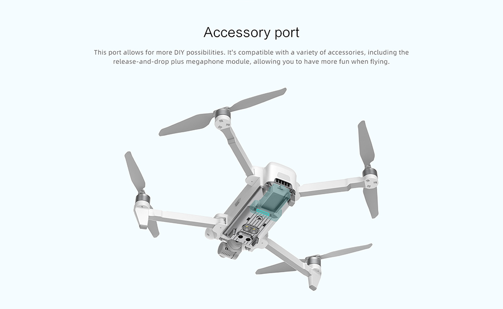 FIMI X8 SE 2022 V2 RC Quadcopter 10km FPV with 3-axis Gimbal 4K Camera HDR GPS, With Megaphone - 1 Battery