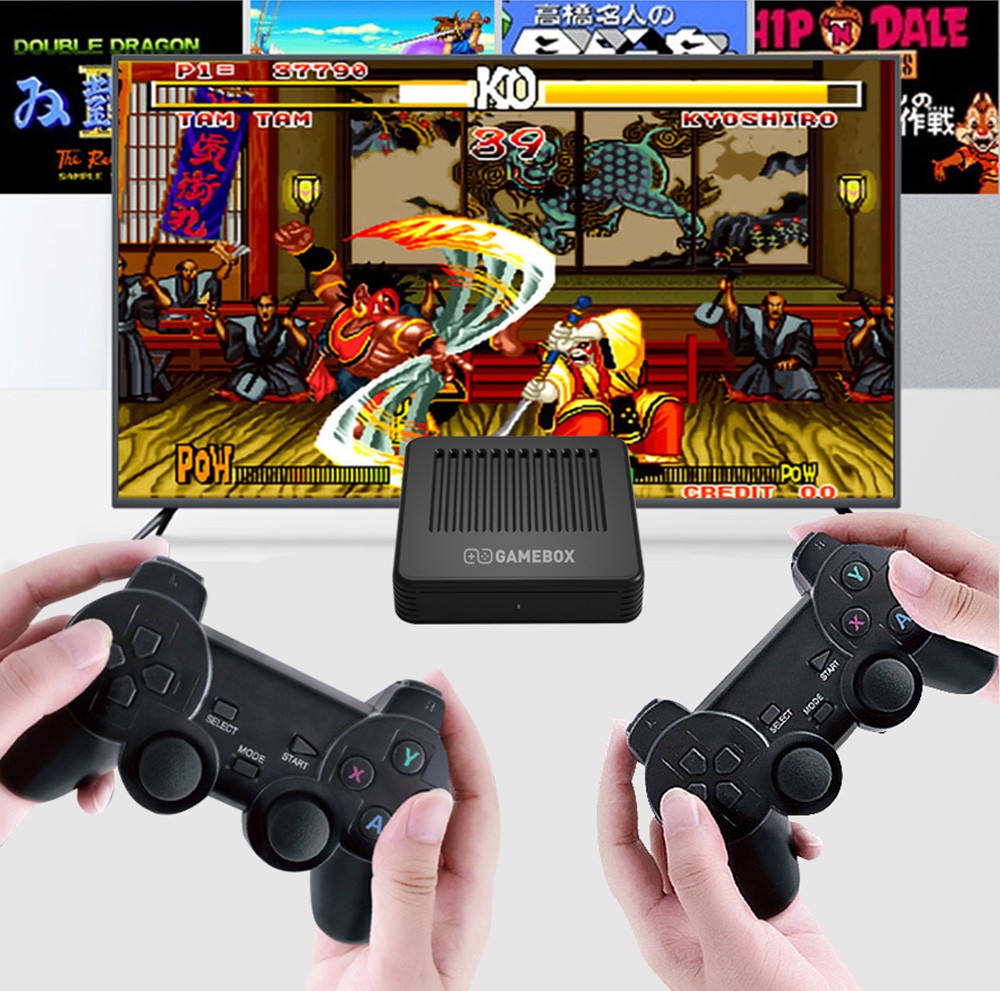 GAMEBOX G11 64GB Retro Game Console Android TV Box with 40000+ Classic Games 50+ Emulator Console for PS with 2 Gamepad