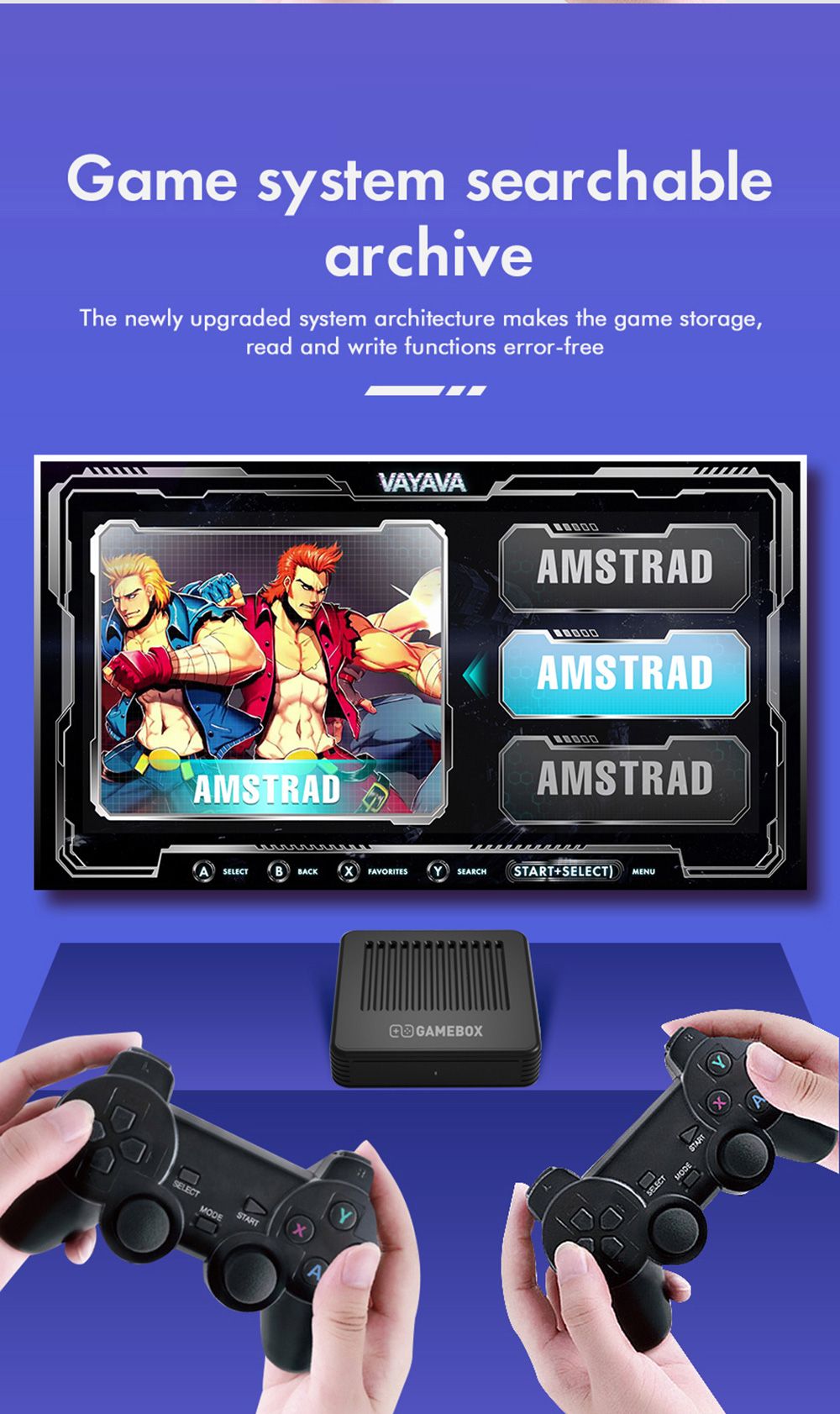 GAMEBOX G11 64GB Retro Game Console Android TV Box with 40000+ Classic Games 50+ Emulator Console for PS with 2 Gamepad