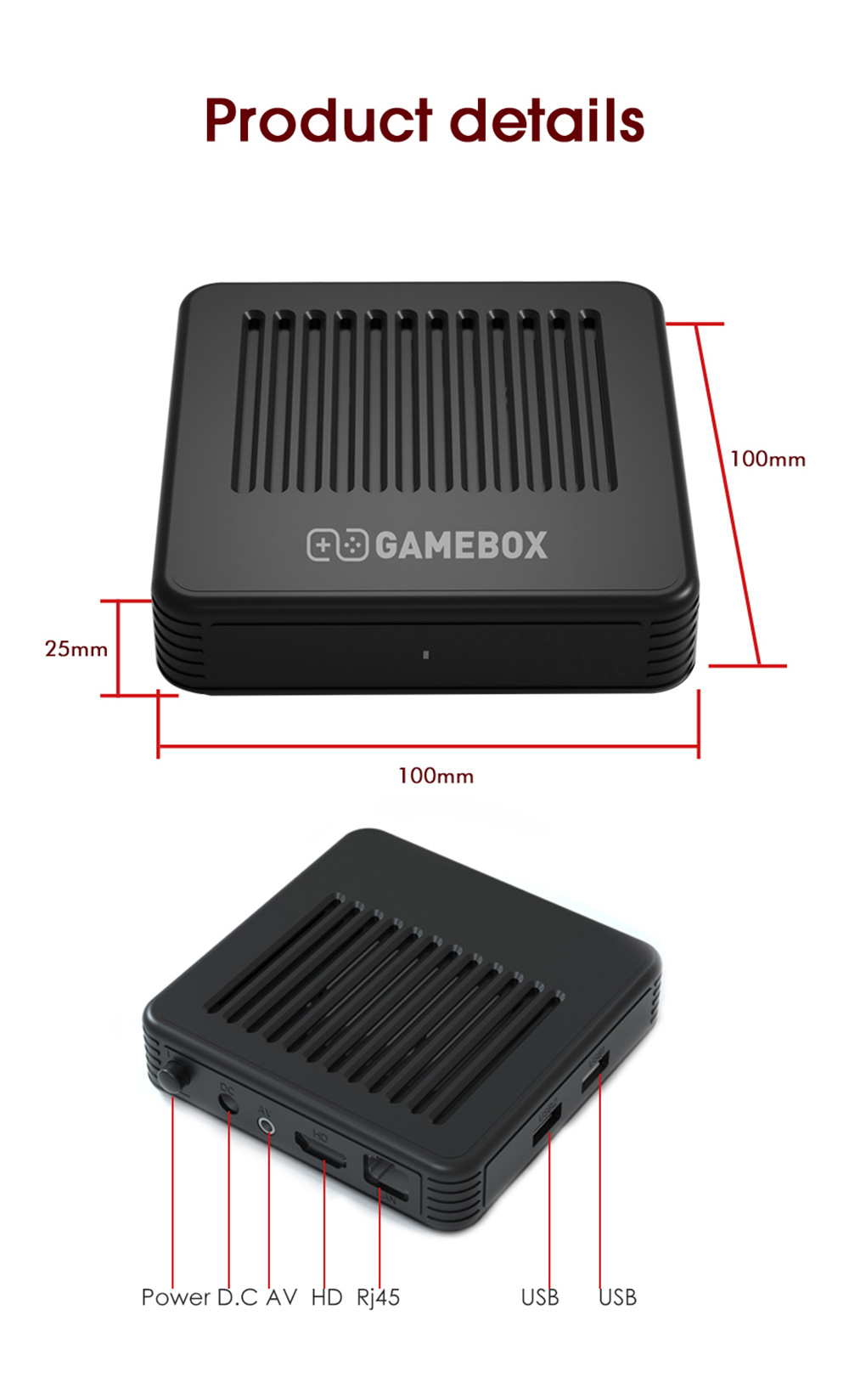 GAMEBOX G11 64GB Retro Game Console Android TV Box with 40000+ Classic Games 50+ Emulator Console for PS with 2 Gamepad