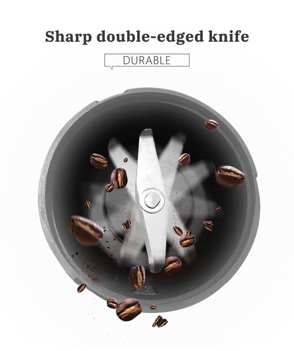 HiBREW 70W Portable Coffee Bean Grinder Blender, DC 5V USB Rechargeable Coffee Grinding Machine, 350ml Single Cup