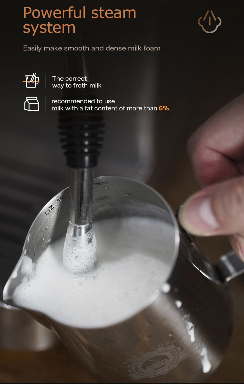 HiBREW H10 1050W Coffee Maker, 20 Bar Semi-Auto Coffee Machine, ESE Pod/Ground Coffee Espresso Maker, 1.5L Capacity