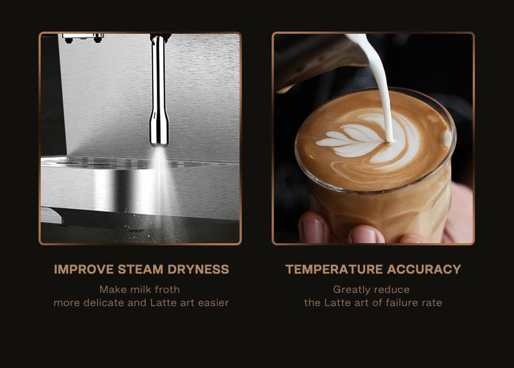 HiBREW H10 1050W Coffee Maker, 20 Bar Semi-Auto Coffee Machine, ESE Pod/Ground Coffee Espresso Maker, 1.5L Capacity