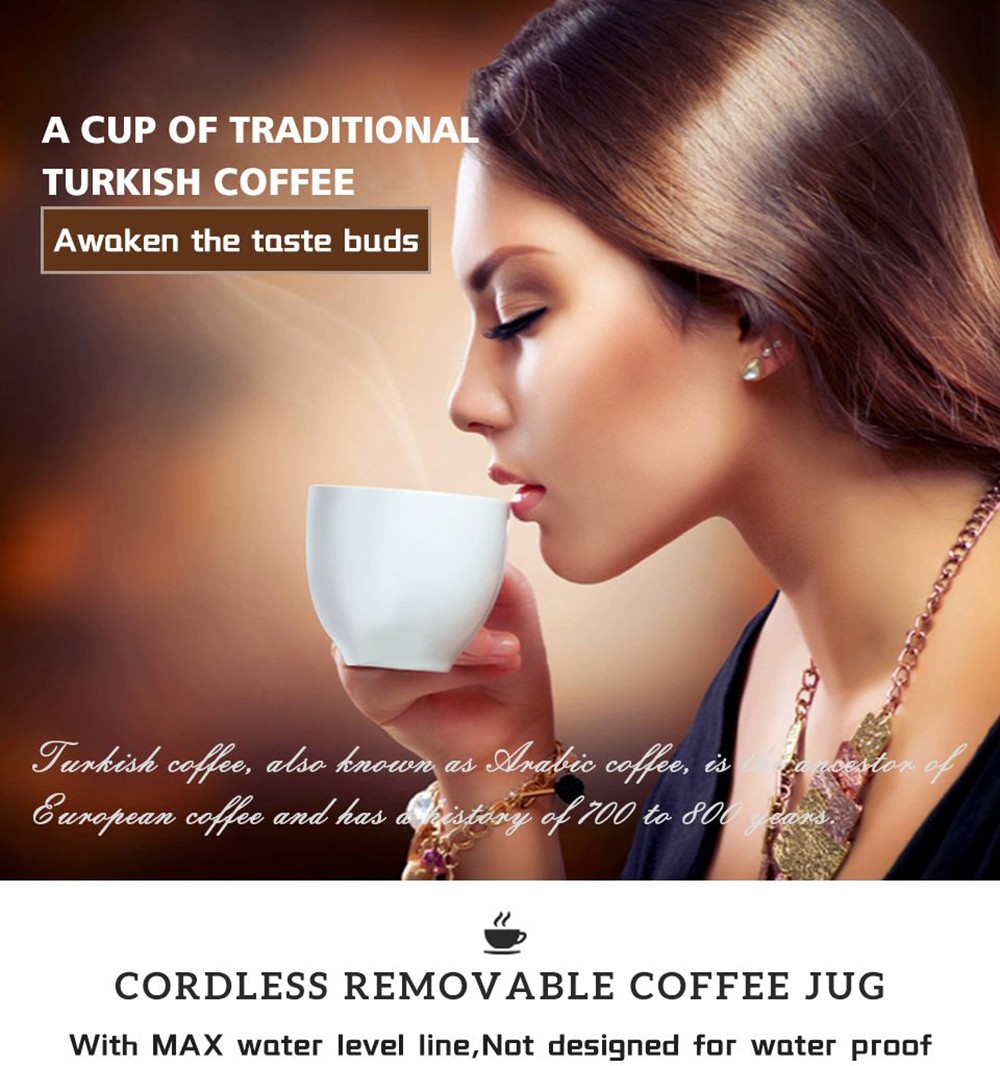 HiBREW H9 480W Automatic Turkish Coffee Machine, 250ml Electric Pot Ground Coffee Maker with LED Indicator