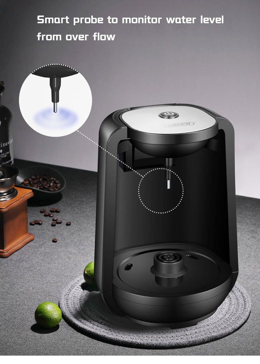 HiBREW H9 480W Automatic Turkish Coffee Machine, 250ml Electric Pot Ground Coffee Maker with LED Indicator