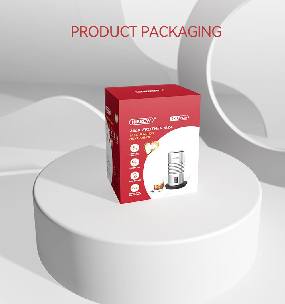 HiBREW M2A 500W Milk Frother Foaming Machine, Cold/Hot Latte Cappuccino, 2 Whisks, Fully Automatic Milk Warmer