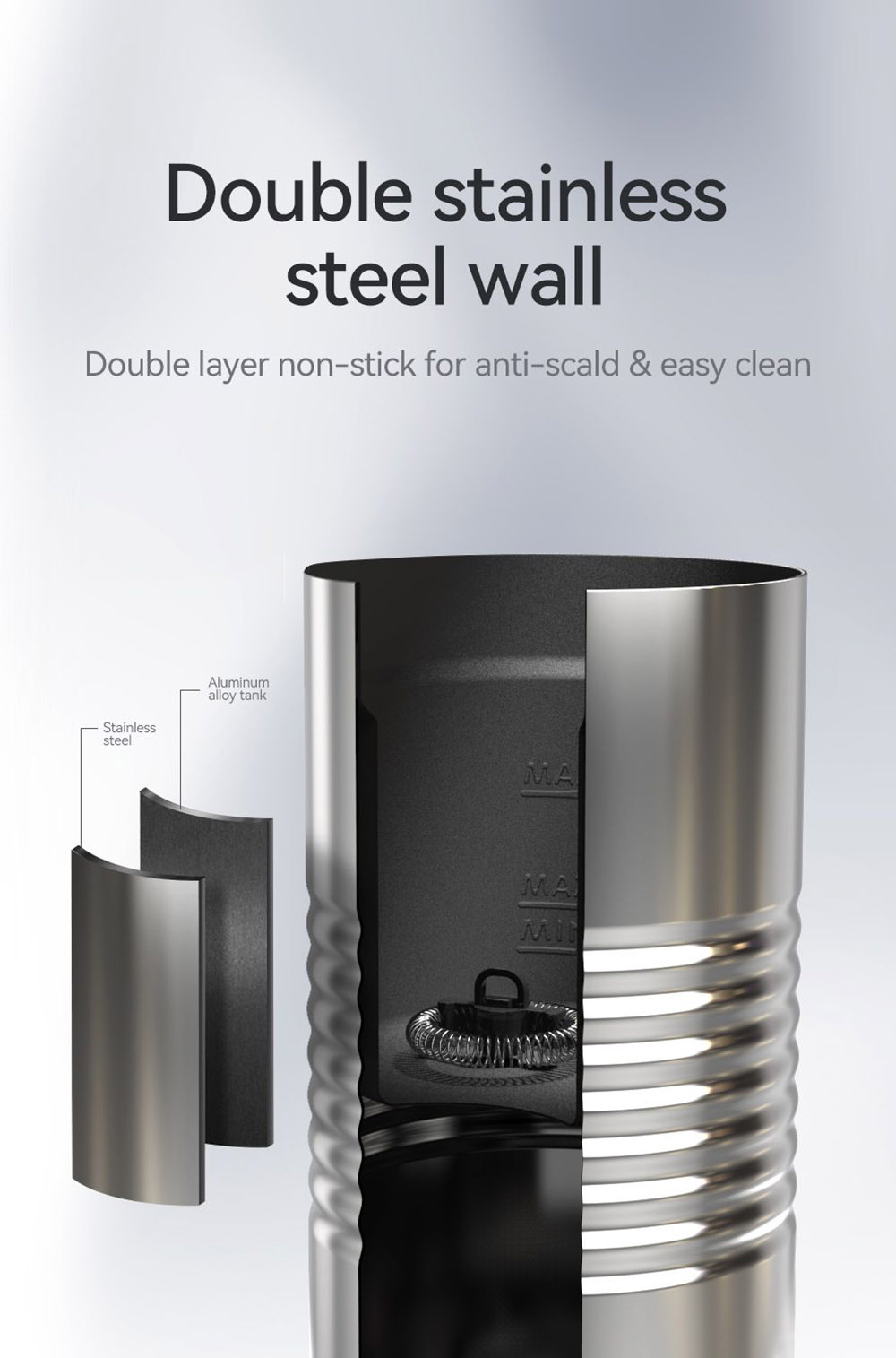 HiBREW M2A 500W Milk Frother Foaming Machine, Cold/Hot Latte Cappuccino, 2 Whisks, Fully Automatic Milk Warmer