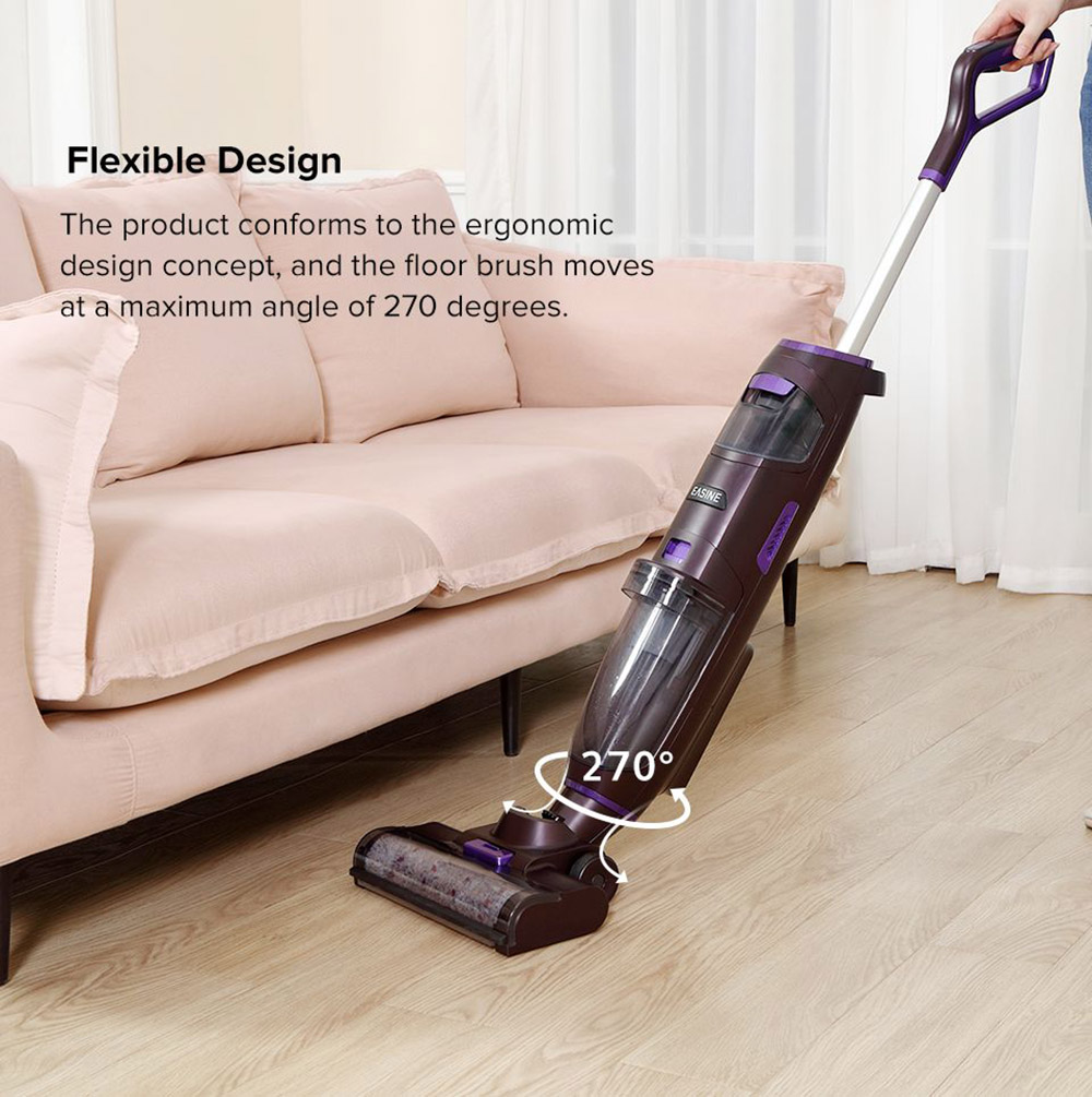 ILIFE F100 Cordless Wet Dry Vacuum Cleaner, Smart Vacuum Mop Wash Cleaner, 3000mAh, 30min Runtime, LED Display