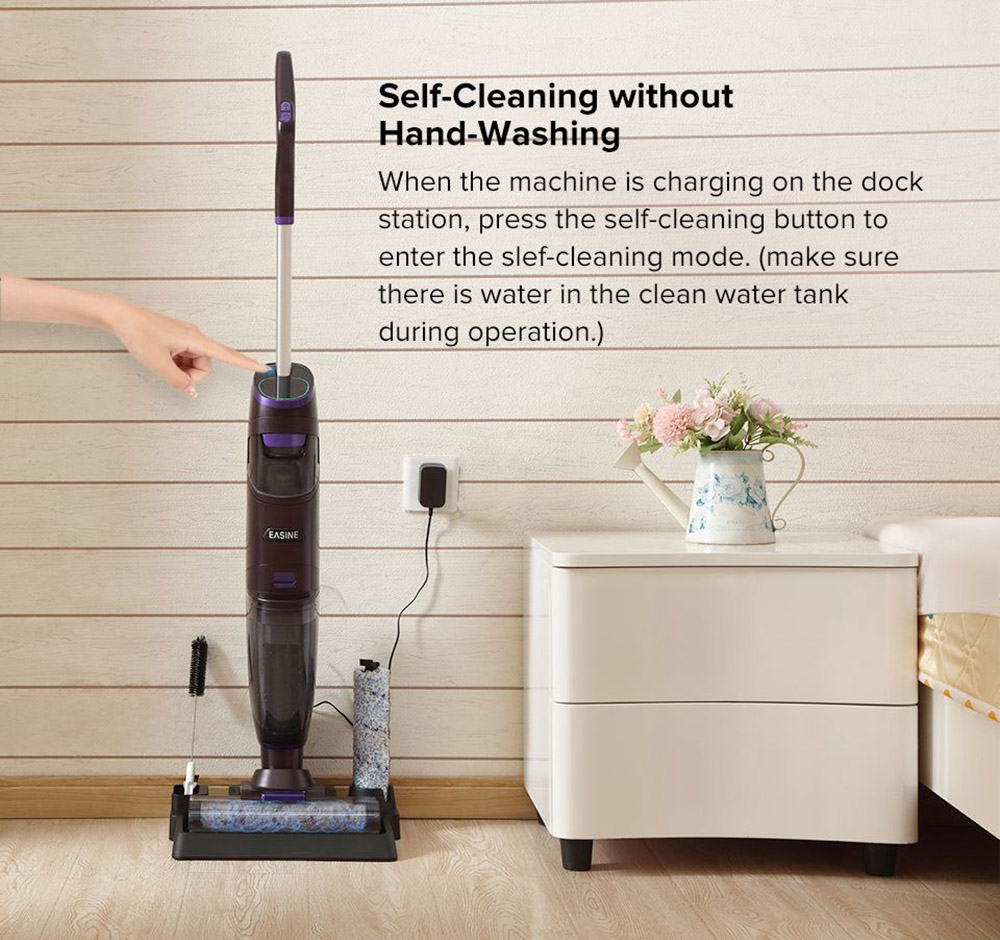 ILIFE F100 Cordless Wet Dry Vacuum Cleaner, Smart Vacuum Mop Wash Cleaner, 3000mAh, 30min Runtime, LED Display