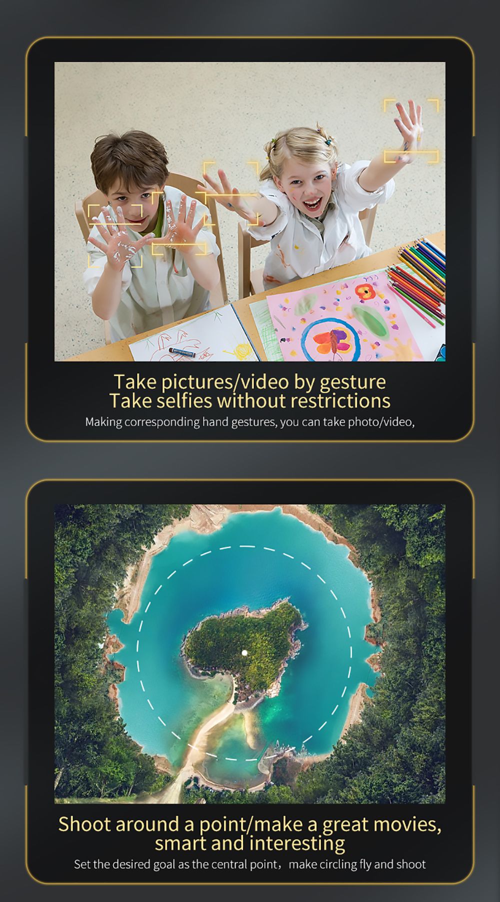 JJRC H106 Foldable RC Drone with All-Round Obstacle Avoidance Function Quadcopter with One Camera - Blue