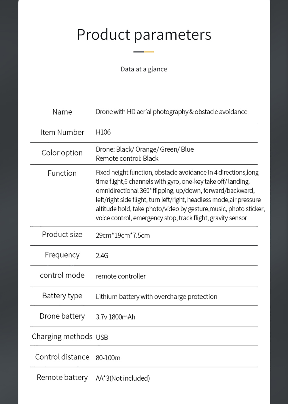 JJRC H106 Foldable RC Drone with All-Round Obstacle Avoidance Function Quadcopter with One Camera - Blue