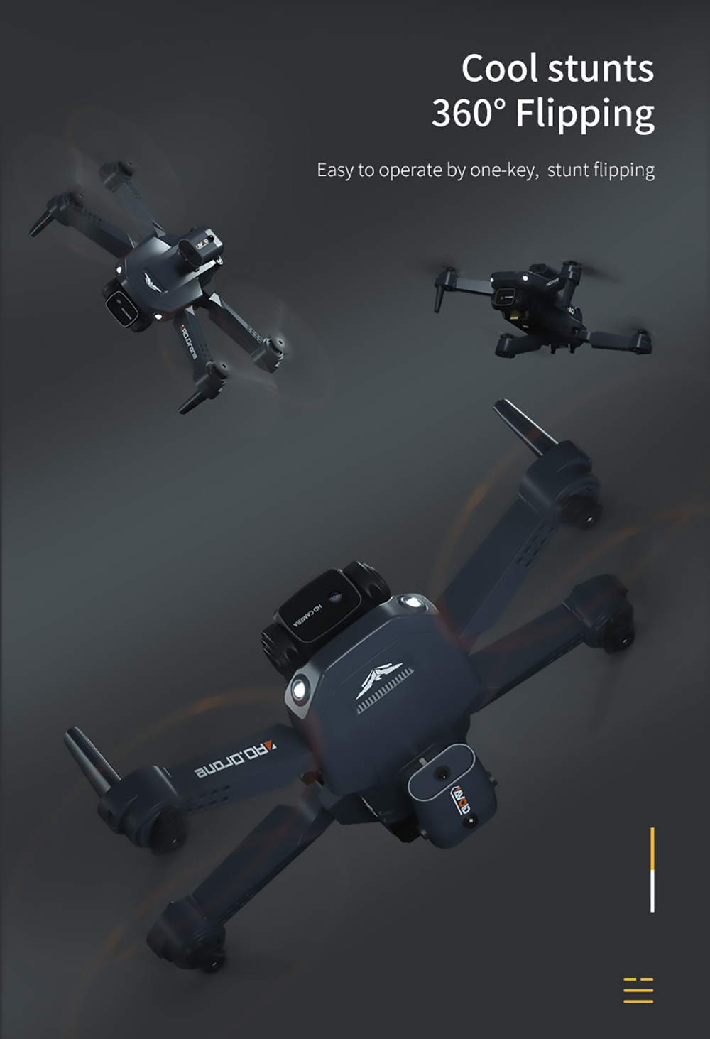 JJRC H106 Foldable RC Drone with All-Round Obstacle Avoidance Function Quadcopter with One Camera - Blue