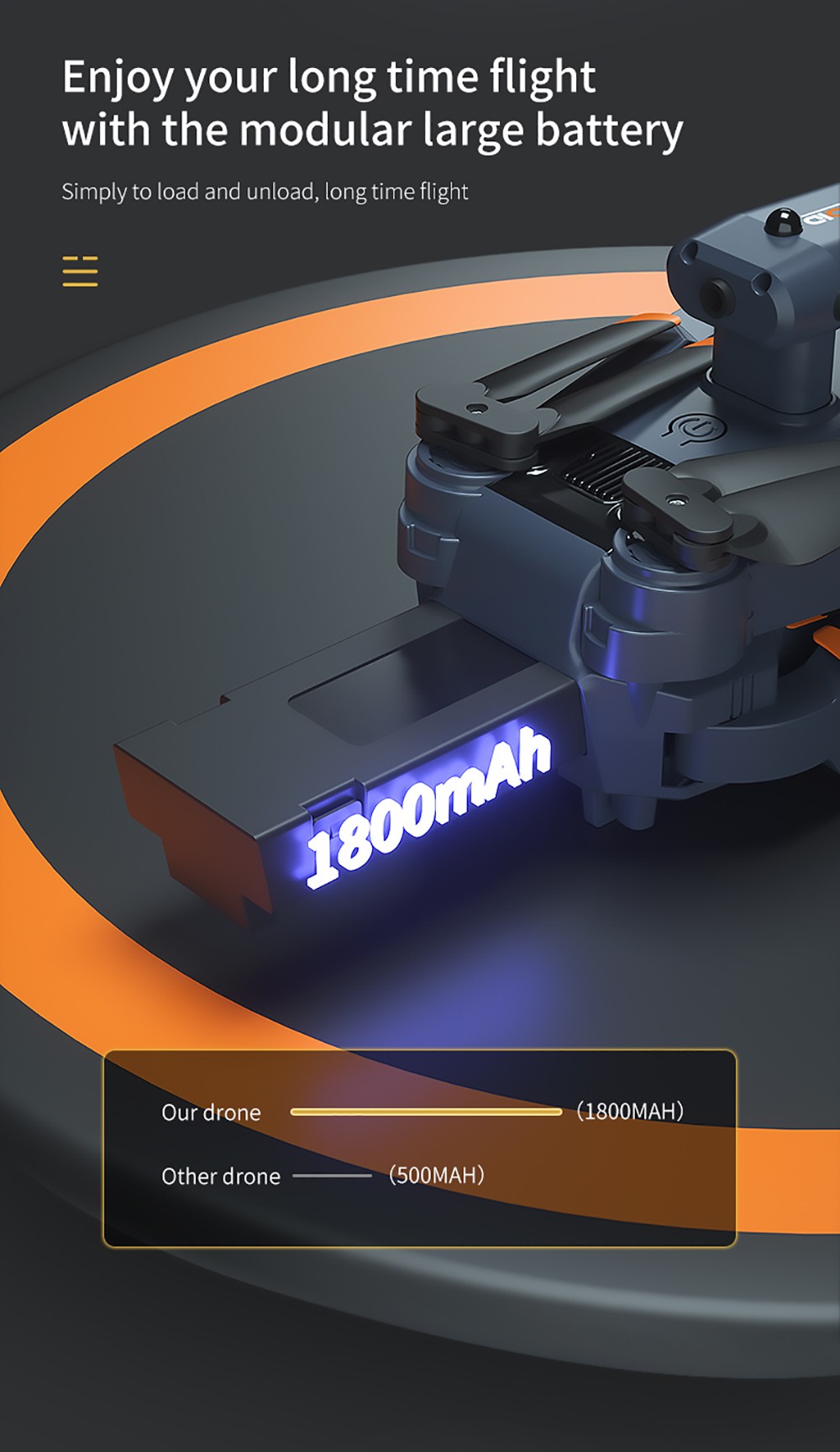 JJRC H106 Foldable RC Drone with All-Round Obstacle Avoidance Function Quadcopter with Two Cameras - Blue