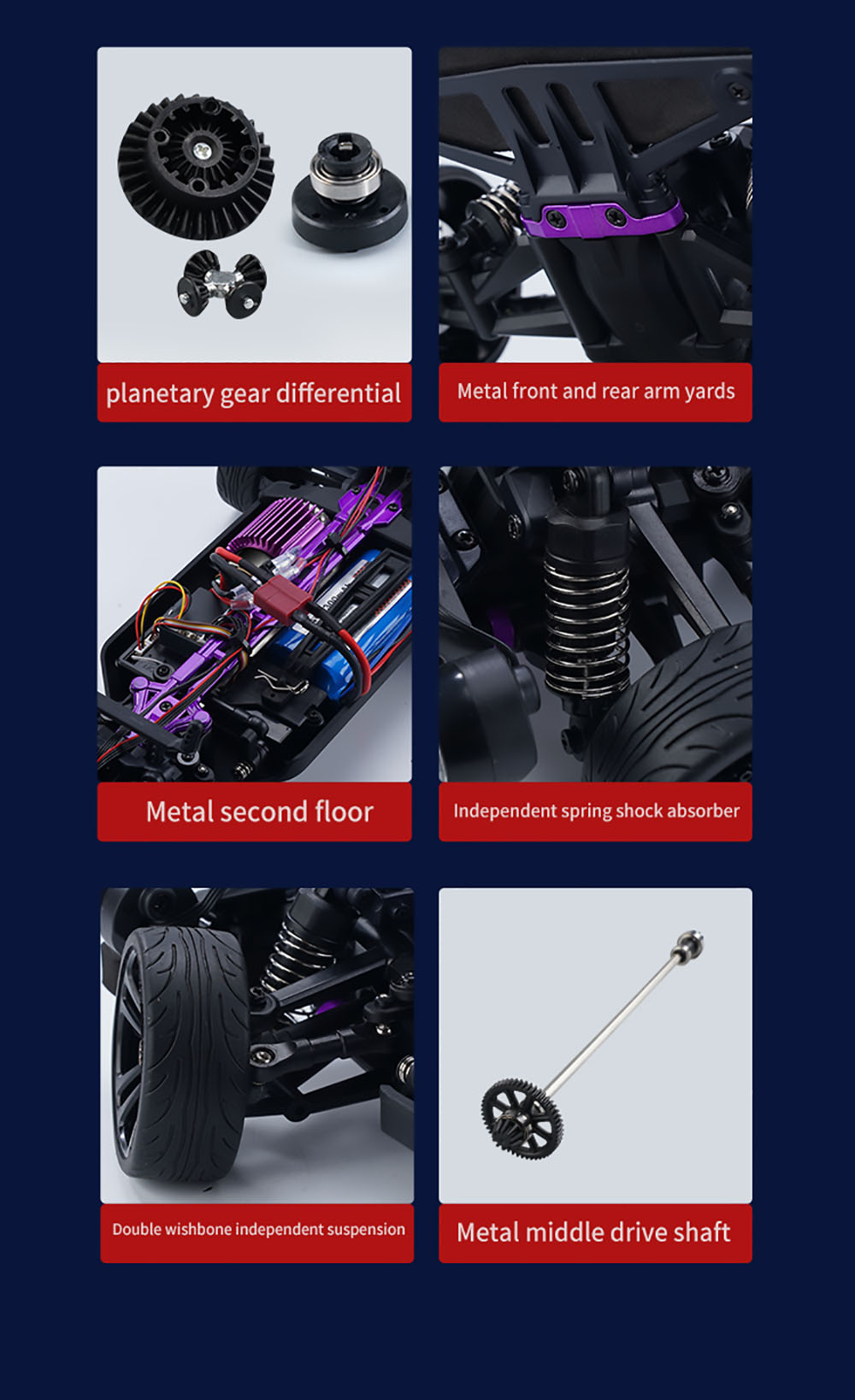 JJRC Q117 E 1:16 2.4G 4WD 35KM/H Drift Car Full Proportional Control with Angle Head Light - Red