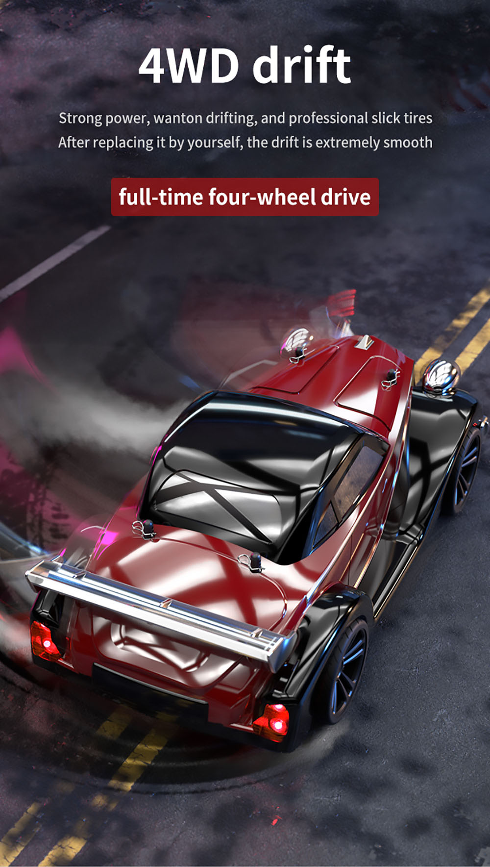 JJRC Q117 E 1:16 2.4G 4WD 35KM/H Drift Car Full Proportional Control with Angle Head Light - Red