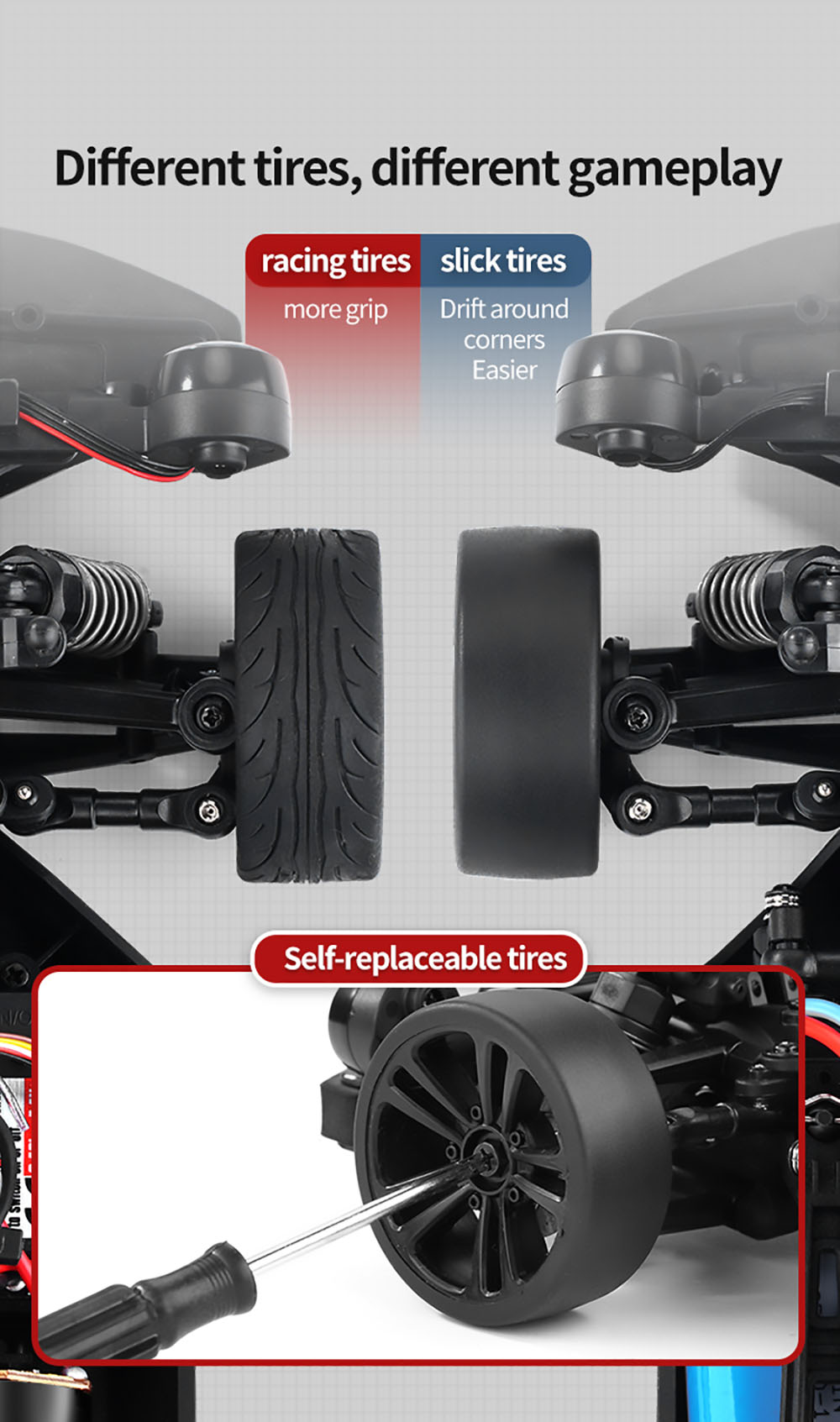 JJRC Q117 E 1:16 2.4G 4WD 35KM/H Drift Car Full Proportional Control with Angle Head Light - Red