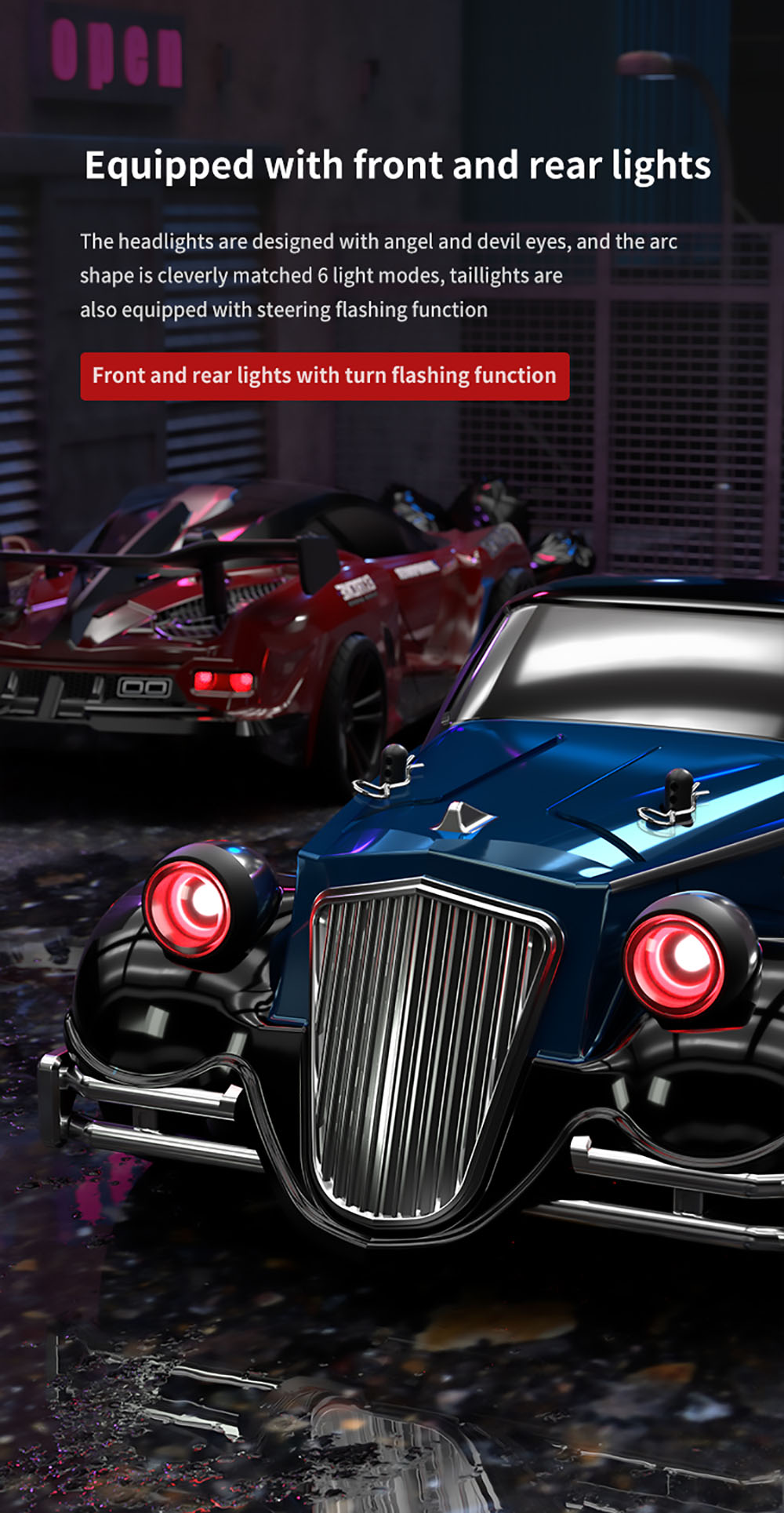 JJRC Q117 E 1:16 2.4G 4WD 35KM/H Drift Car Full Proportional Control with Angle Head Light - Red