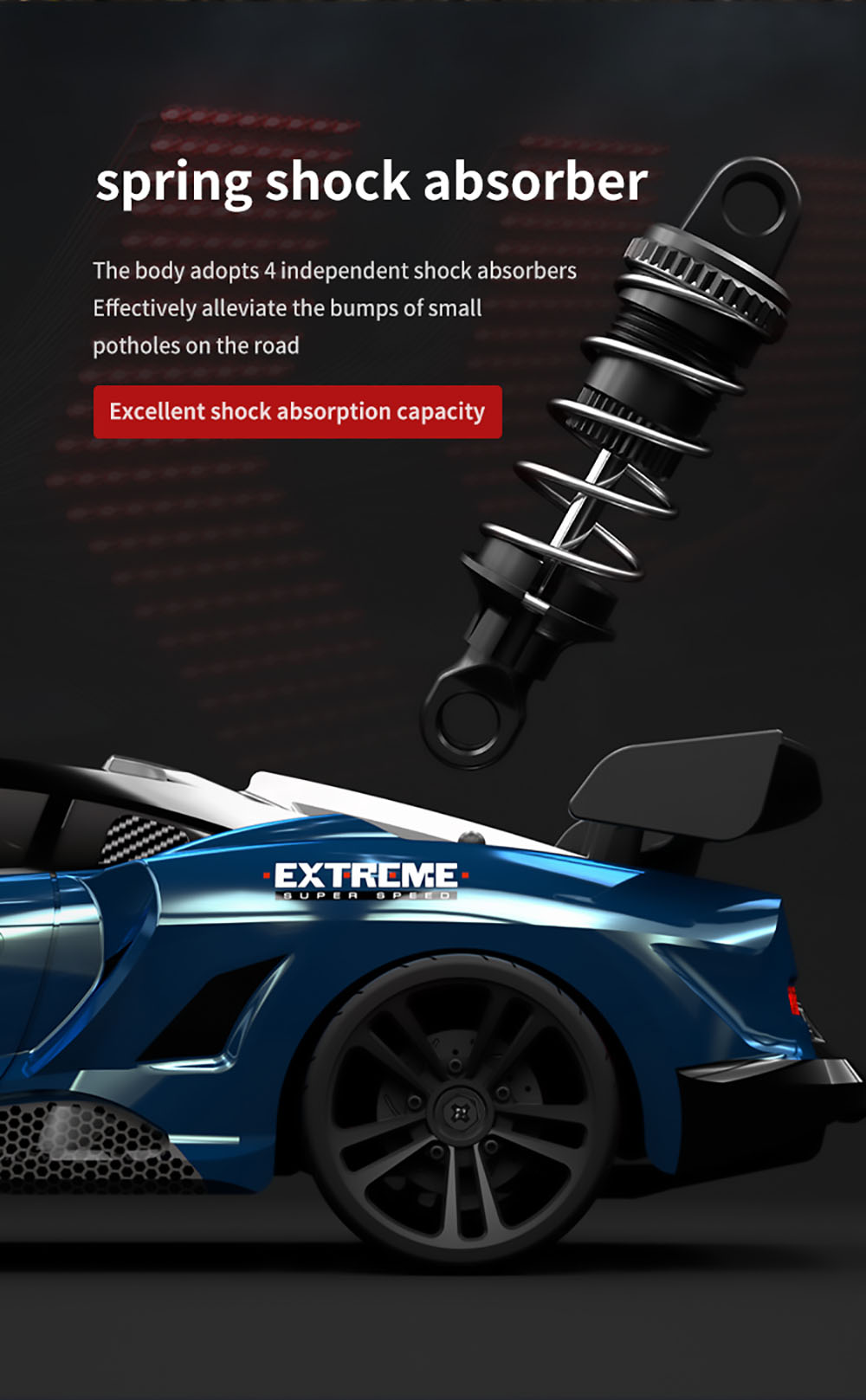 JJRC Q117 F 1:16 2.4G 4WD 35KM/H Drift Car Full Proportional Control with Angle Head Light - Red