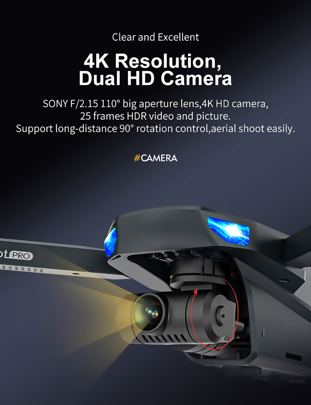 JJRC X19 PRO 4K 5G WIFI FPV GPS with Dual Camera Obstacle Avoidance 25mins Flight Time Brushless RC Drone - Two Batterie