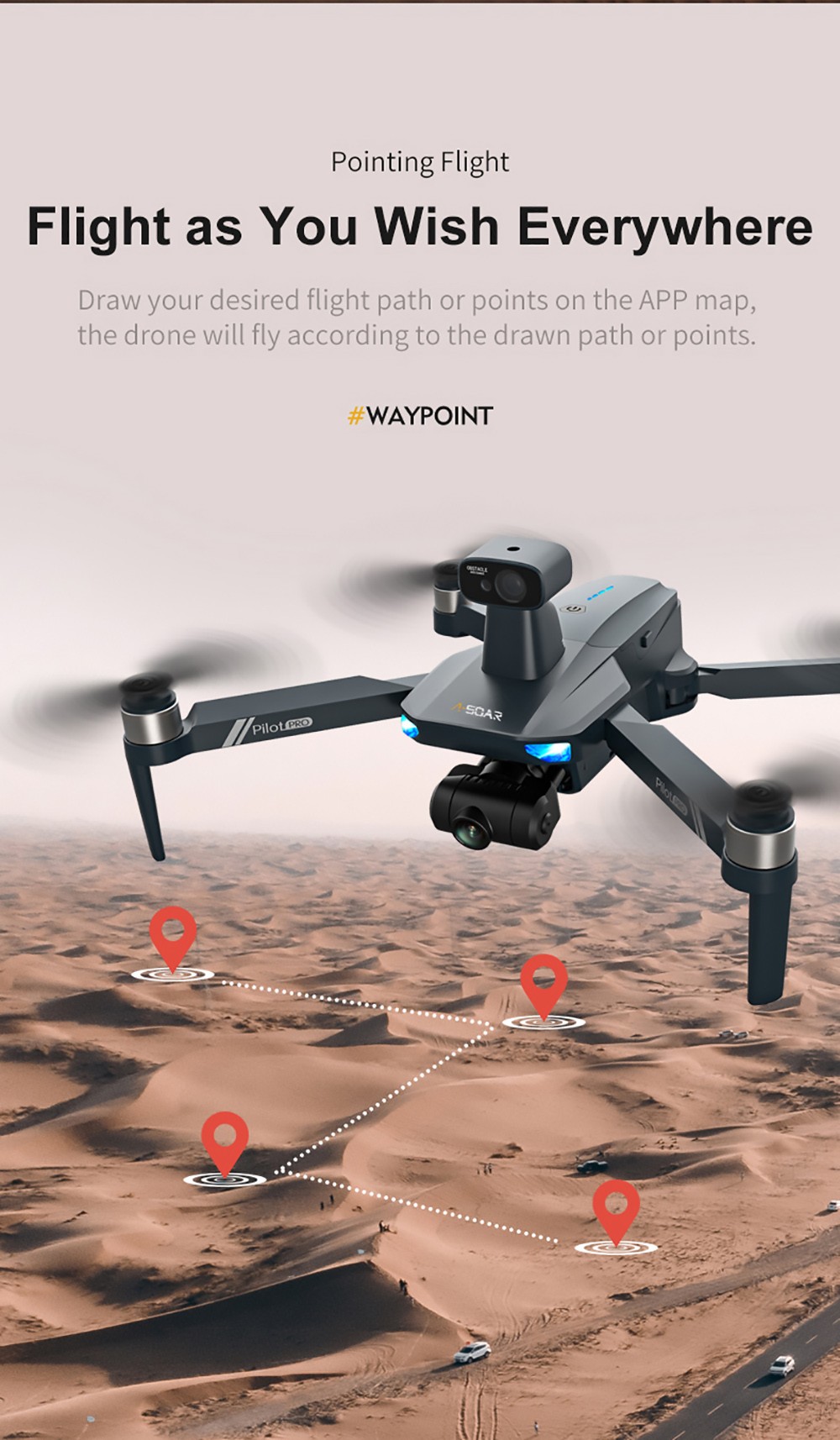 JJRC X19 PRO 4K 5G WIFI FPV GPS with Dual Camera Obstacle Avoidance 25mins Flight Time Brushless RC Drone - Two Batterie