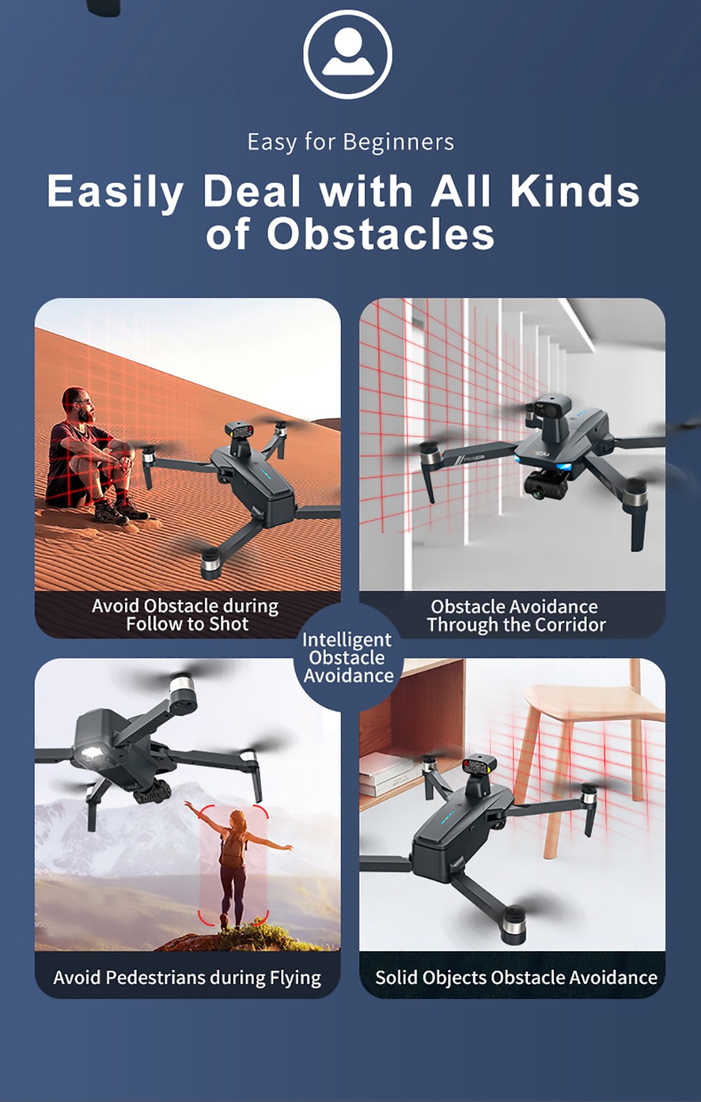 JJRC X19 PRO 4K 5G WIFI FPV GPS with Dual Camera Obstacle Avoidance 25mins Flight Time Brushless RC Drone - Two Batterie