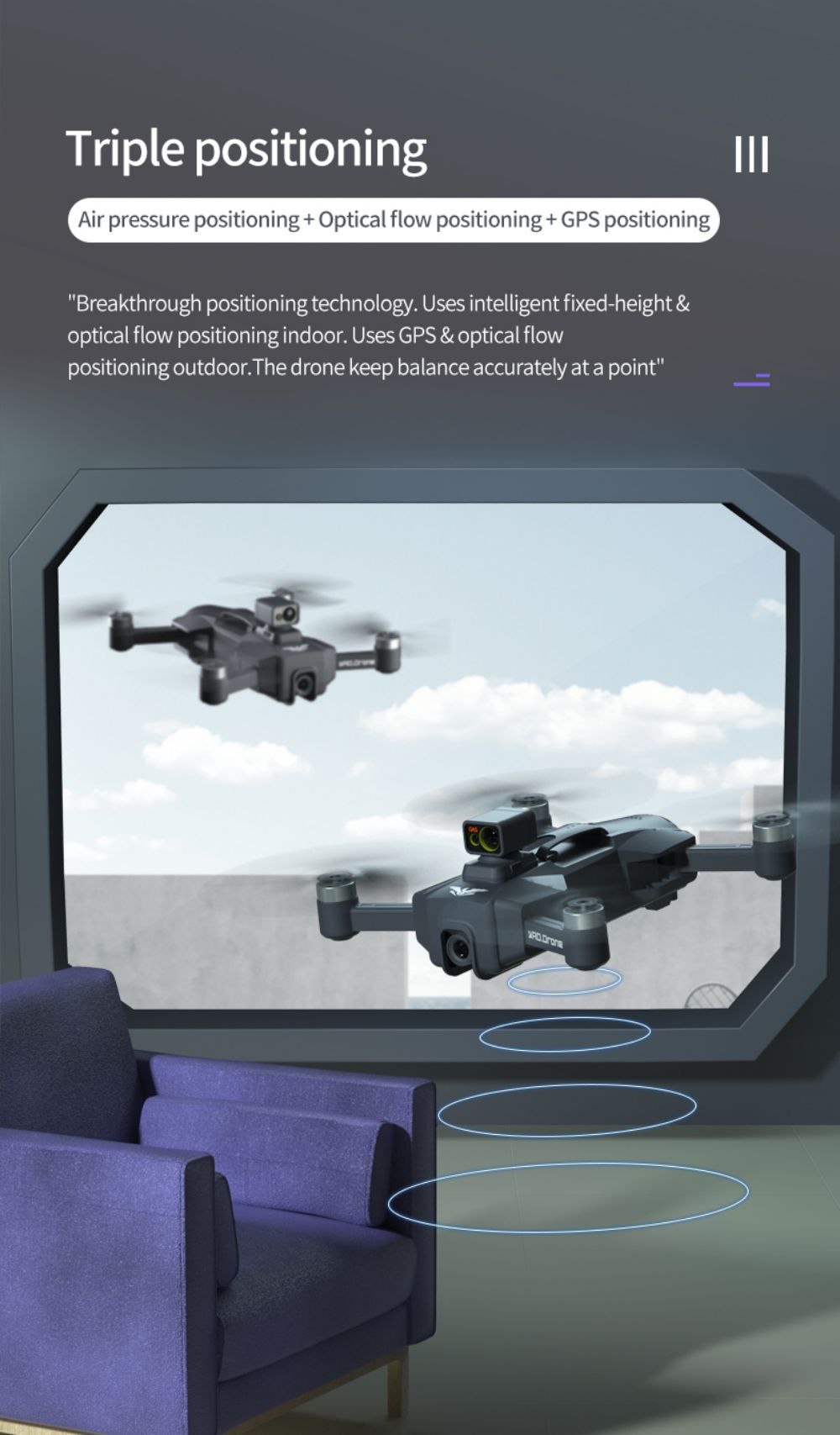 JJRC X23 RC Drone 360 Obstacle Avoidance 5G GPS Positioning 4K Dual Camera - Version A Back Plug-in Design