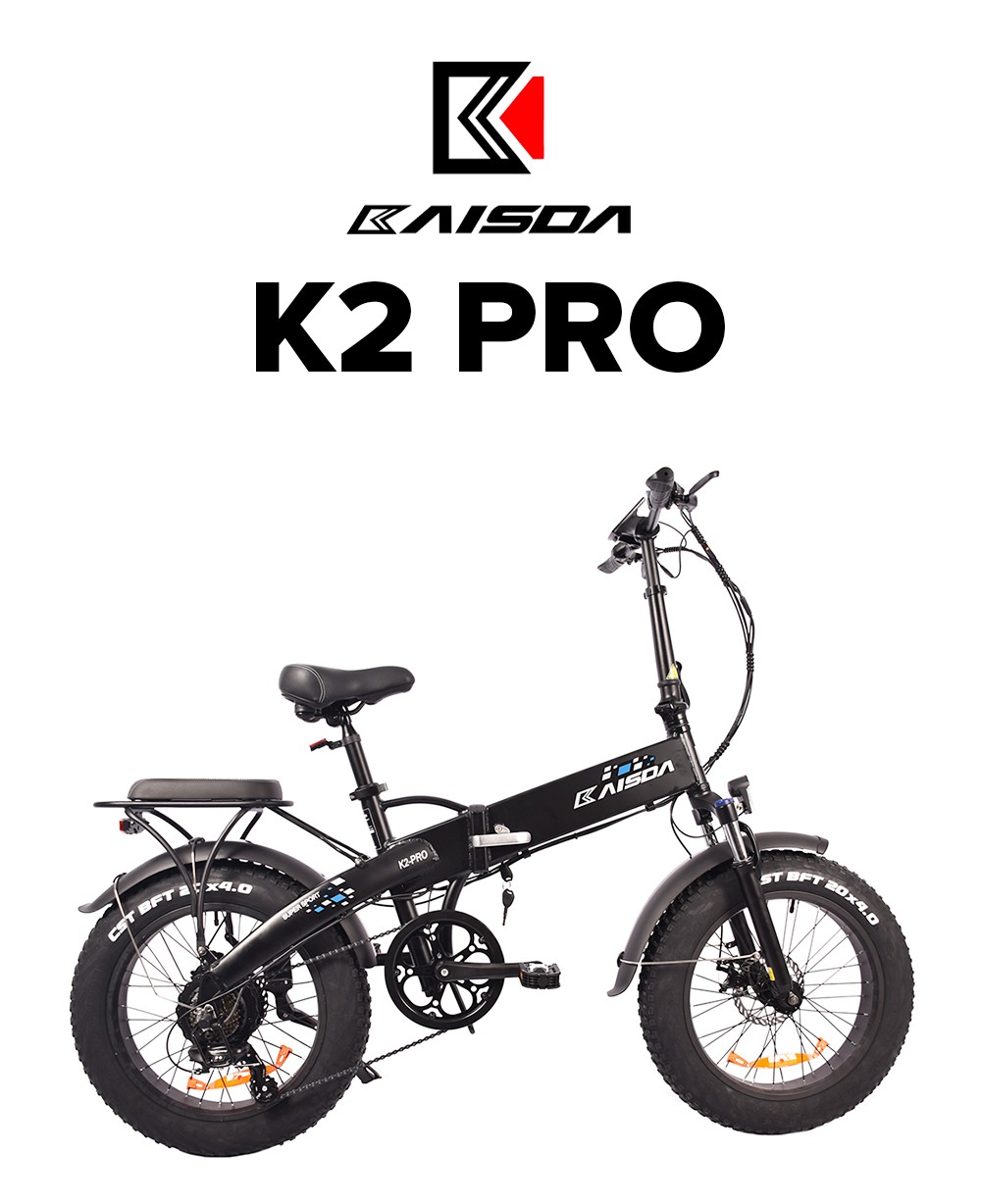 KAISDA K2 Pro 20*4.0 inch Fat Tire Folding Electric Moped Bike Mountain Bicycle Bafang 350W Motor SHIMANO Gear