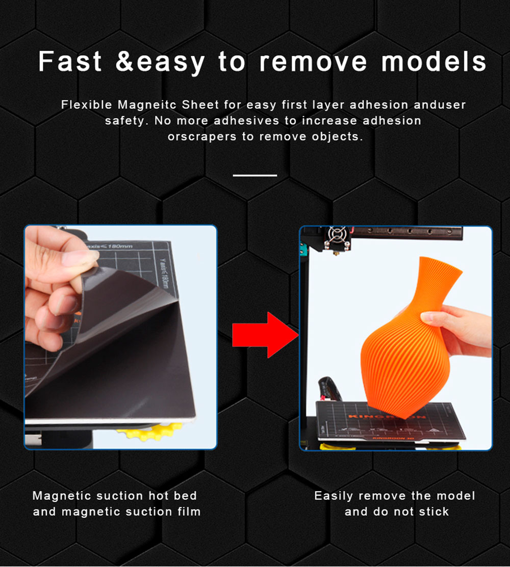 Kingroon KP3S 3D Printer, Titan Extruder, Double Aluminum Linear Guide Rails, Double Cooling Fans, Easy Assembley,180*180*180mm