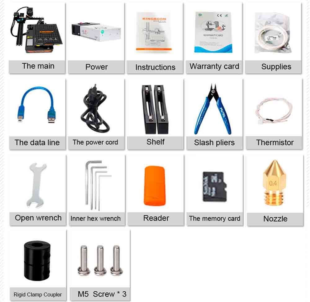 Kingroon KP3S 3D Printer, Titan Extruder, Double Aluminum Linear Guide Rails, Double Cooling Fans, Easy Assembley,180*180*180mm