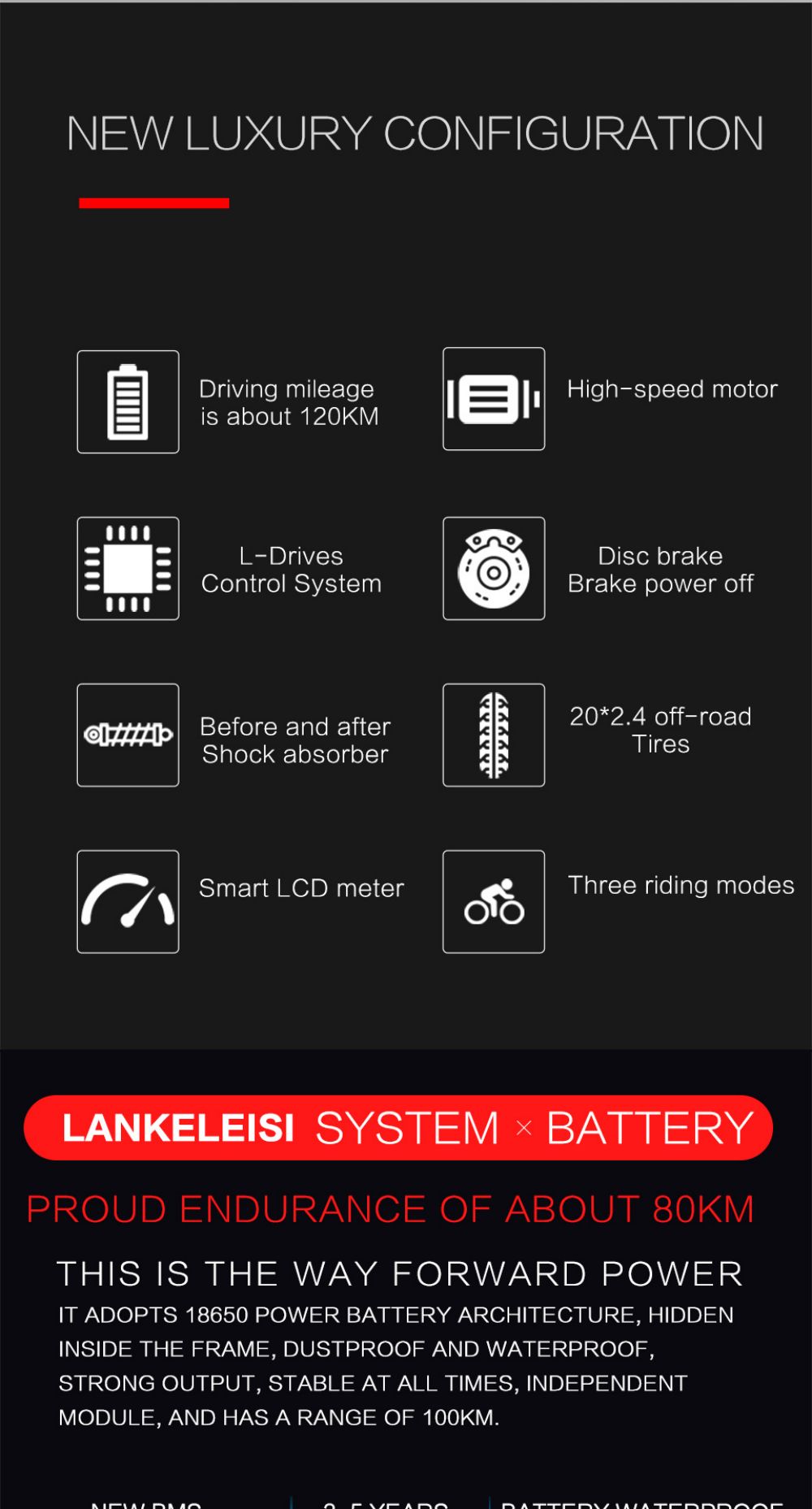 LANKELEISI G650 Vélo Pliant Électrique Moteur 400W Batterie 14.5Ah Pneu 20 Pouces Pour Les Déplacements - Jaune
