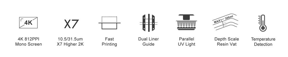 LONGER Orange 4K Resin 3D Printer, 10.5/31.5um Resolution, Parallel UV Lighting, Dual Z-Axis, Liner Guide, 118*66*190mm