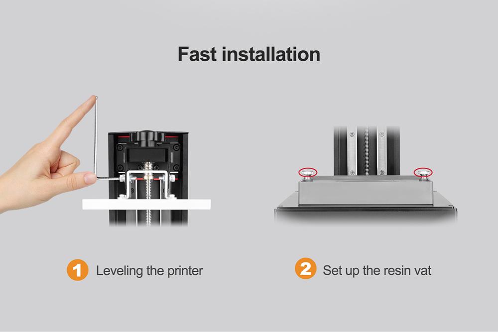 LONGER Orange 4K Resin 3D Printer, 10.5/31.5um Resolution, Parallel UV Lighting, Dual Z-Axis, Liner Guide, 118*66*190mm
