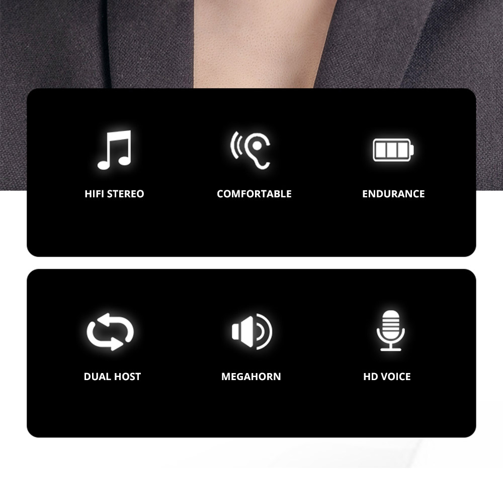 Lenovo Thinkplus LP80 Pro TWS Earphones Wireless Bluetooth Headphones Dynamic Low Latency Gaming Sports Earbuds - Black