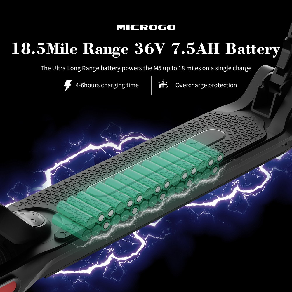 MICROGO M5 8.5 pouces Scooter électrique 350W Moteur 7.5Ah Batterie 28km/h Vitesse Max 100kg Charge - Noir