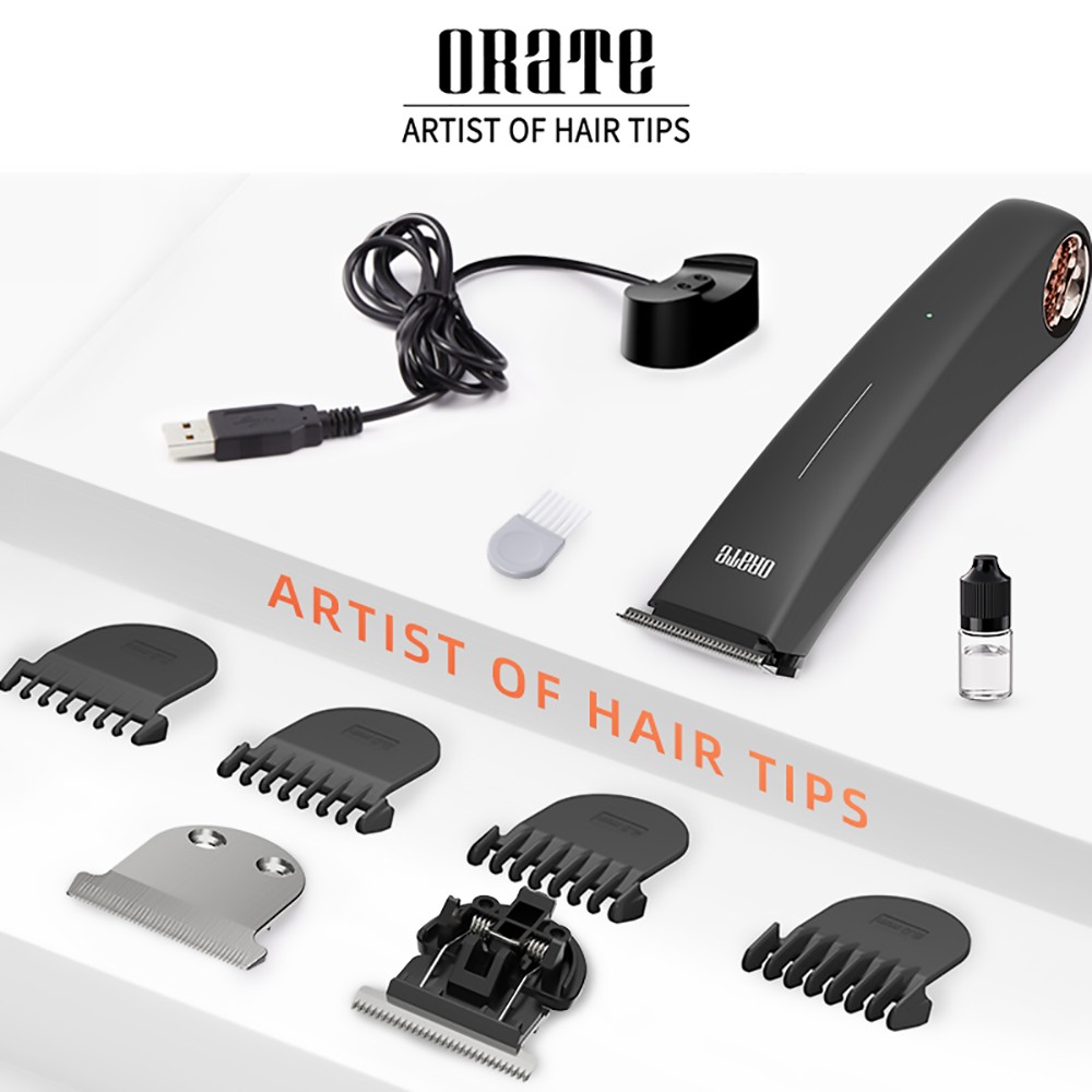 ORATE OHC-265 5W Cordless Hair Clipper, 1400mAh Rechargeable Electric Hair Trimmer, Magnetic Charging Base, 5H Run Time